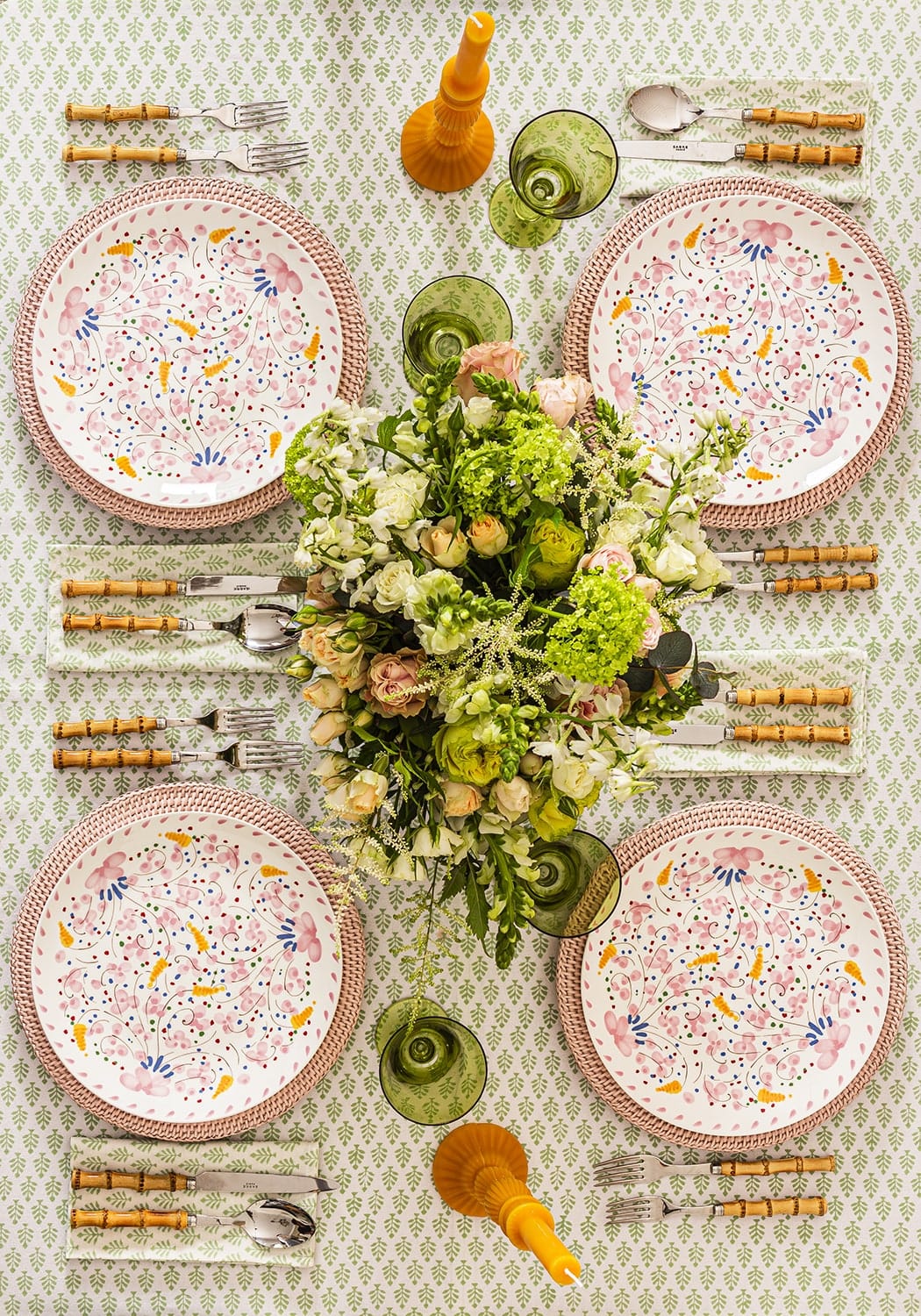 Beatrice Pink Deruta Style Dinner Plate - Set of 6