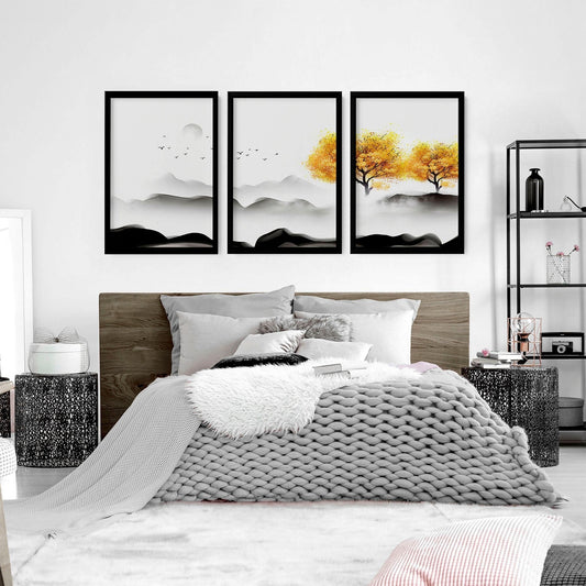 Japanese interior decor | set of 3 wall art prints for bedroom