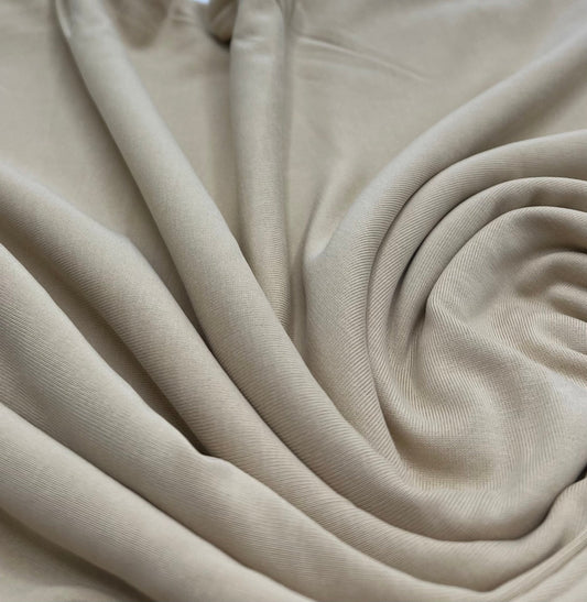 Beige Stretch Jersey 220GSM 4 Way Stretch Fabric