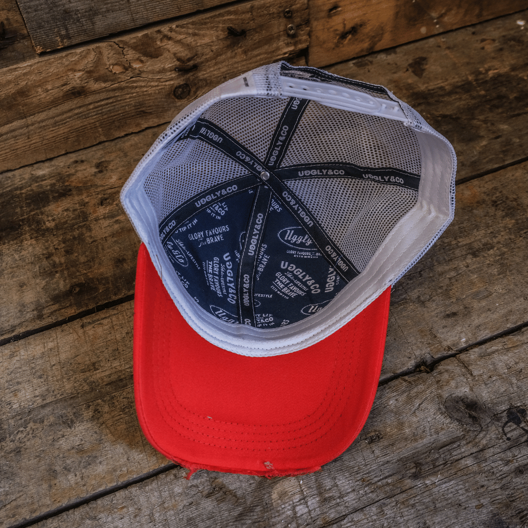 Blue & Red Diamond Trucker Hat