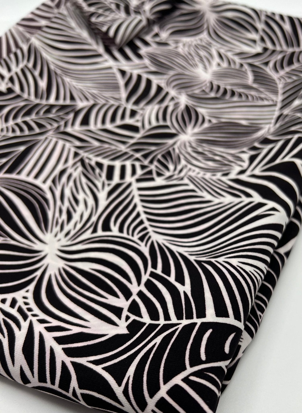 Black Abstract Printed Chiffon Dress Fabric