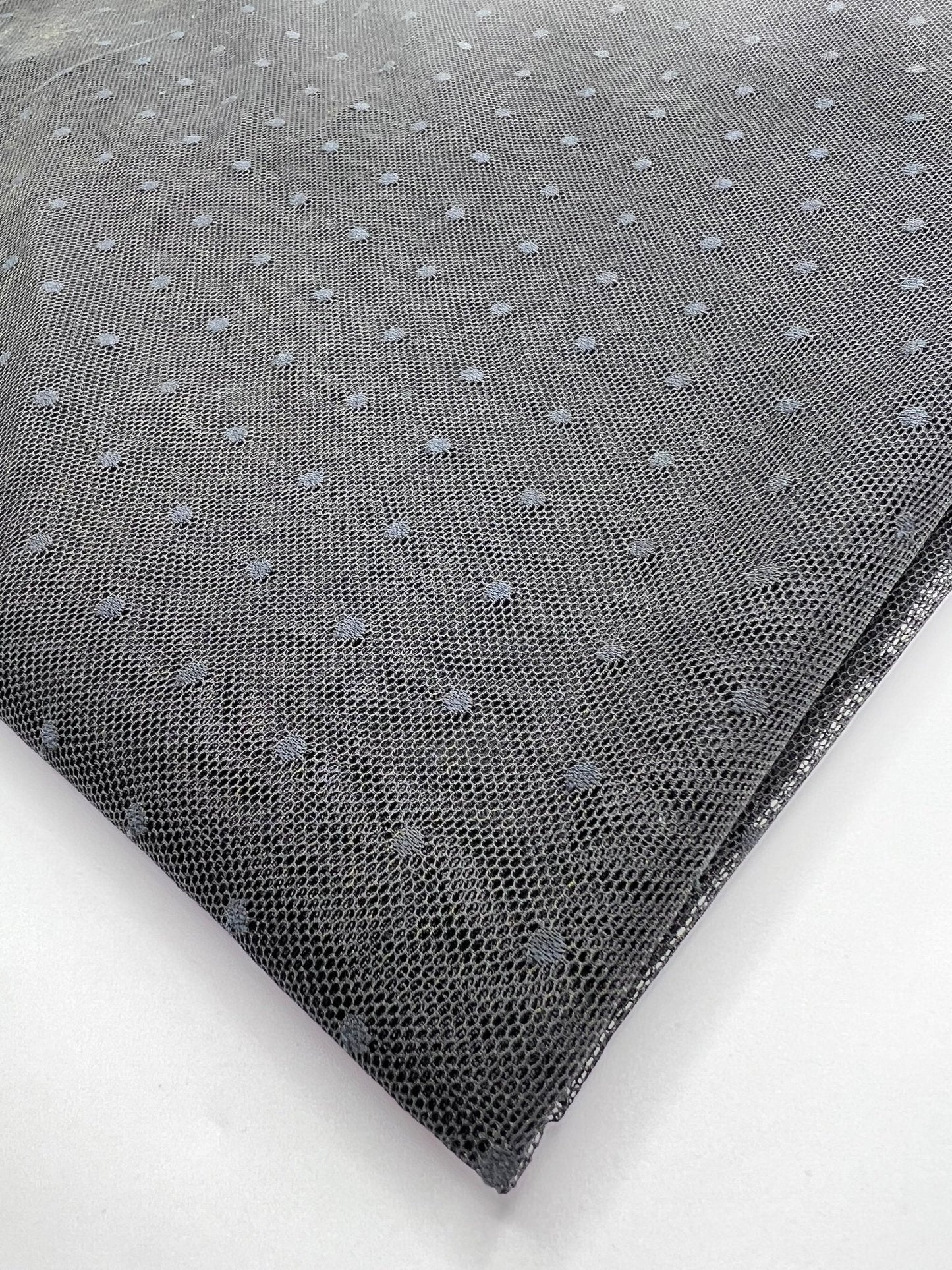 Black Black Spot Mesh Fabric Stretch