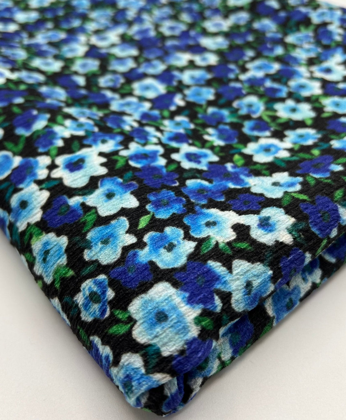 Black Blue Green Floral Tree Bark Stretch Dress Craft Fabric