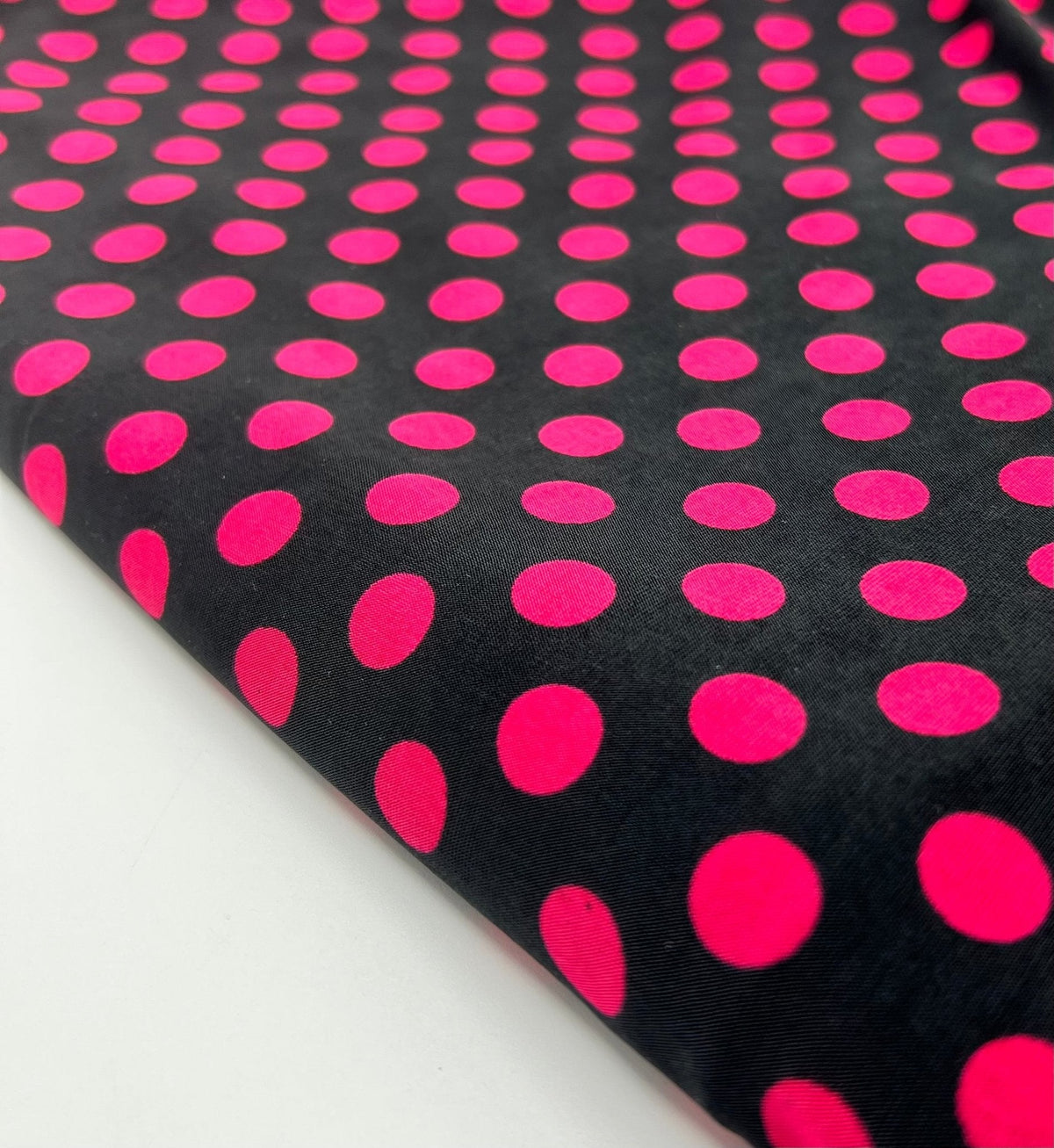 Black Burgundy Polka Spot Print Soft Touch 4 Way Stretch Fabric