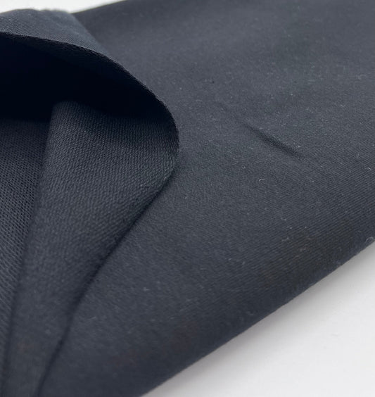 Black French Terry Loopback Cotton Jersey 230 GSM 95/5 Lycra 4 Way Stretch