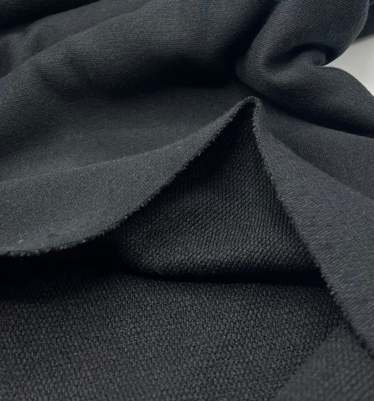 Black Thick French Terry Loopback Fabric