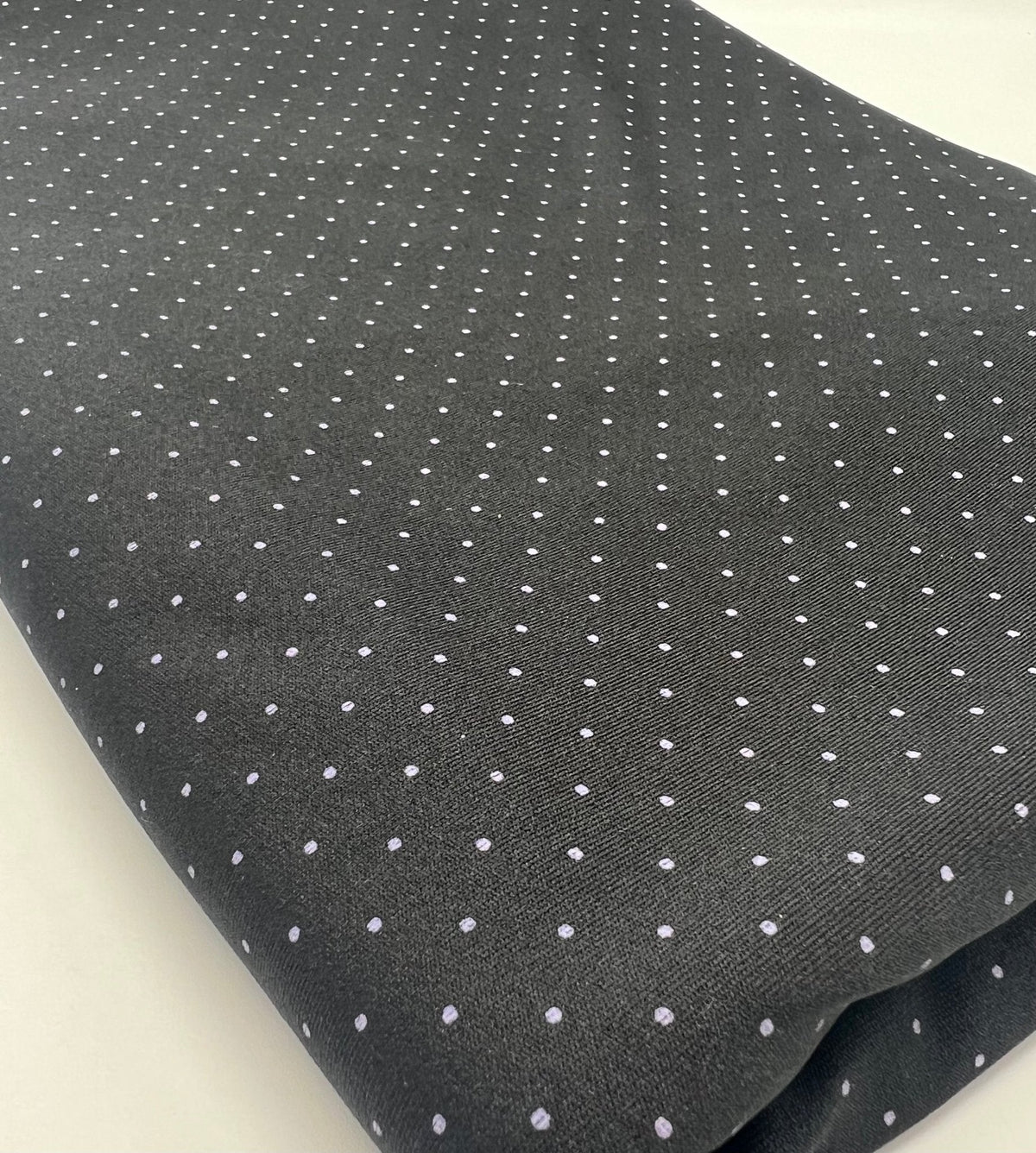 Black Grey Polka Spot Viscose Elastane 4 Way Stretch Fabric