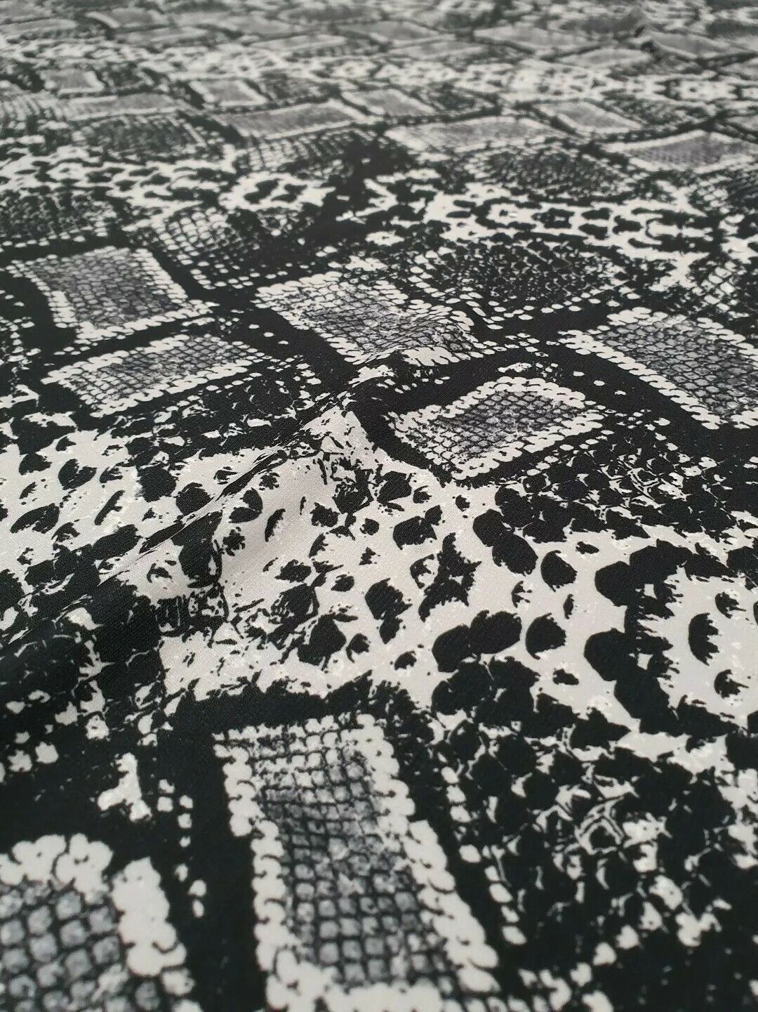 Black Grey Snake ITY Fabric