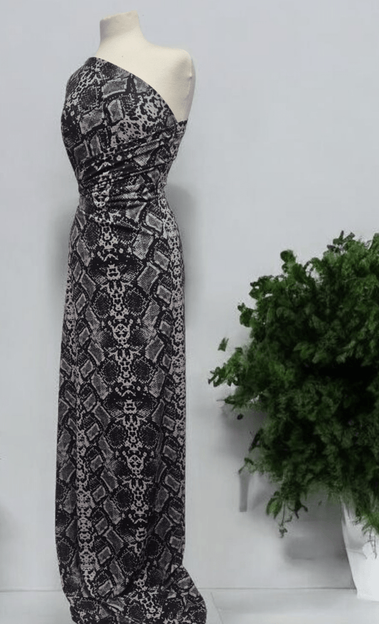 Black Grey Snake ITY Fabric