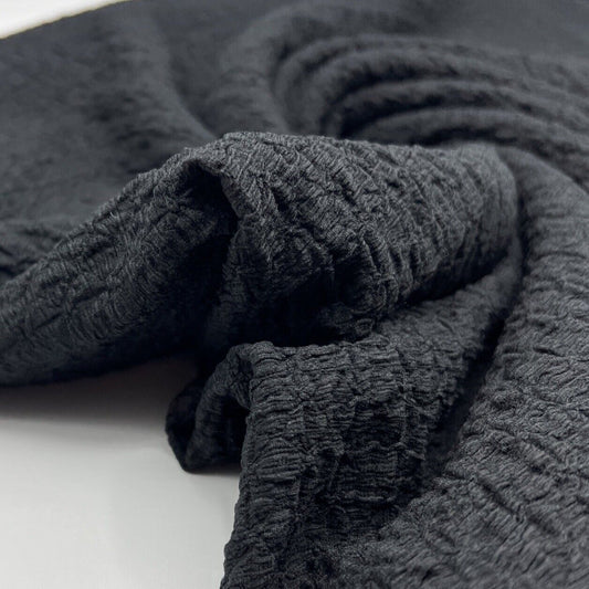 Black Nacho Soft Textured Stretch Fabric