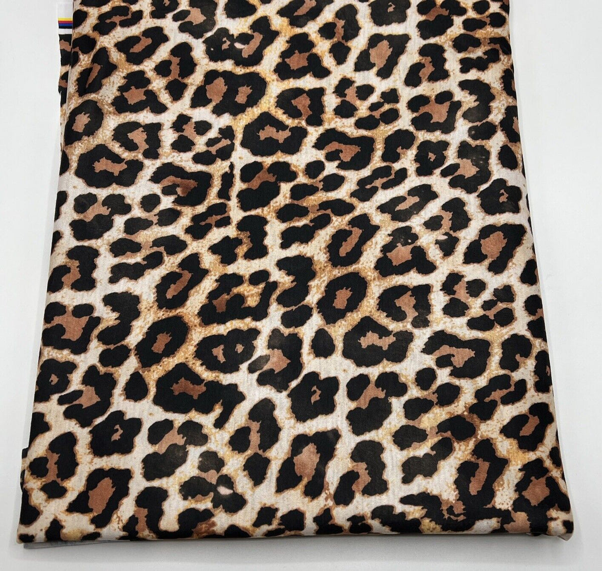 Black Tan Animal Print Spun Poly Stretch Fabric