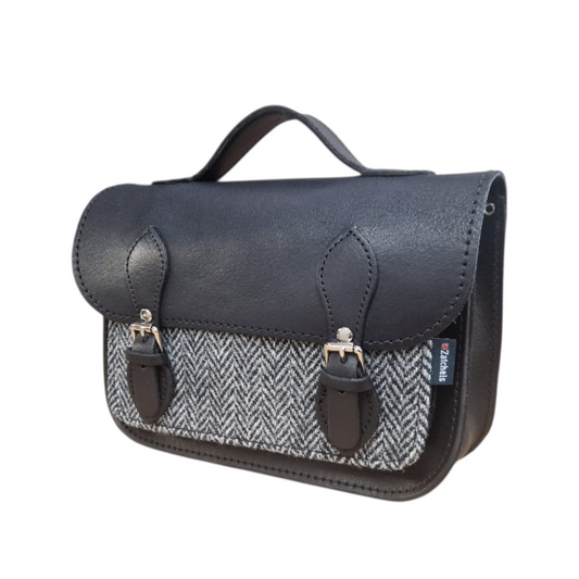 Midi Tannery & Tweed Satchel - Black