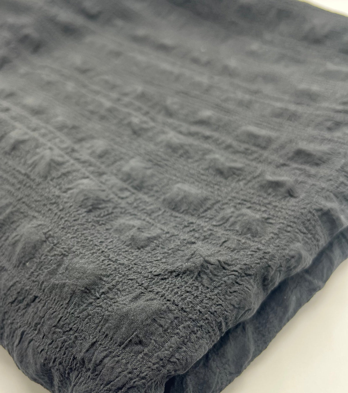Black Textured Bubble Non Stretch Fabric