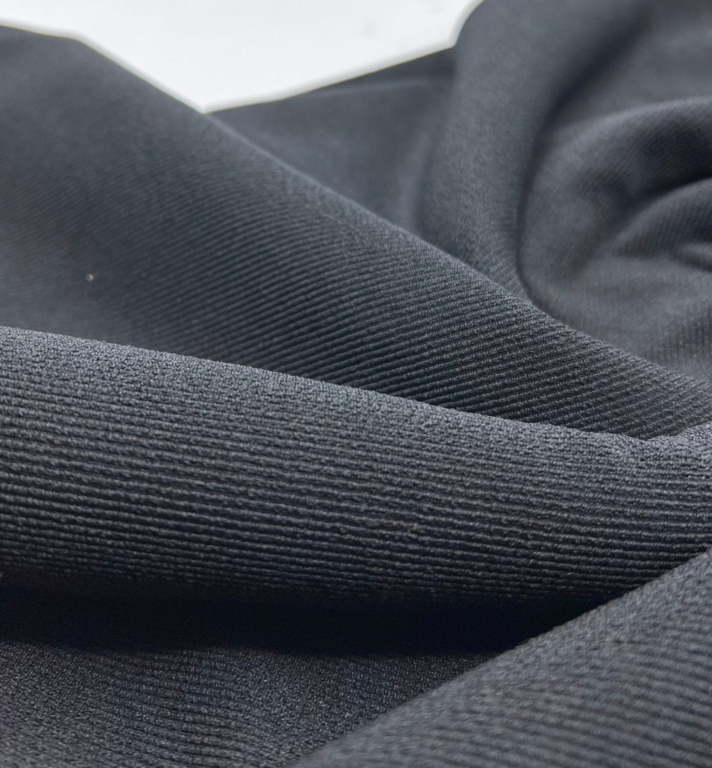 Black Fine Rib Stretch Fabric
