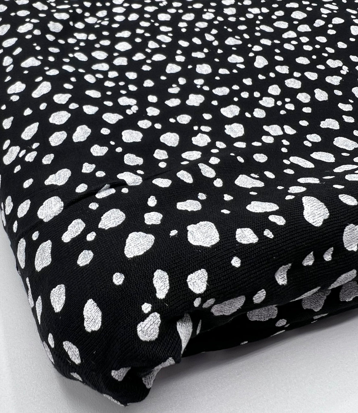 Black White Specs Print Viscose Elastane Fabric