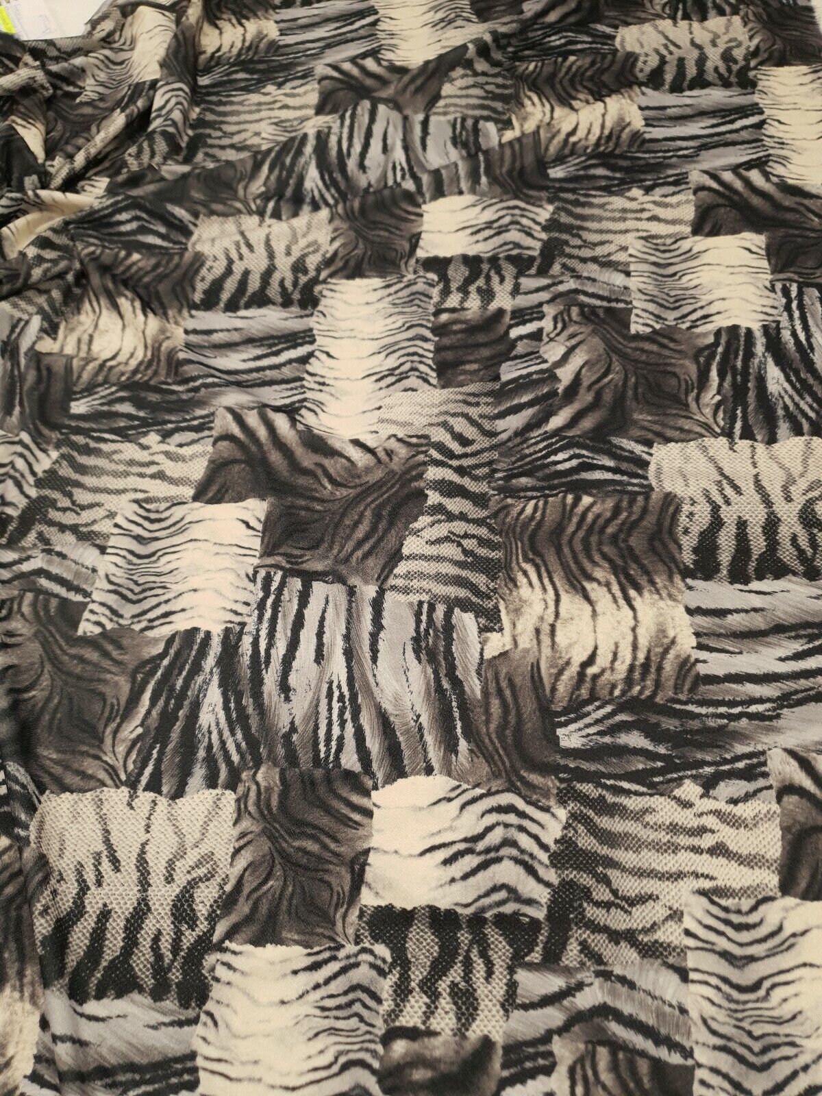 Black & White Zebra Mix Print Lightweight Jersey Crepe Fabric 4 Way Stretch