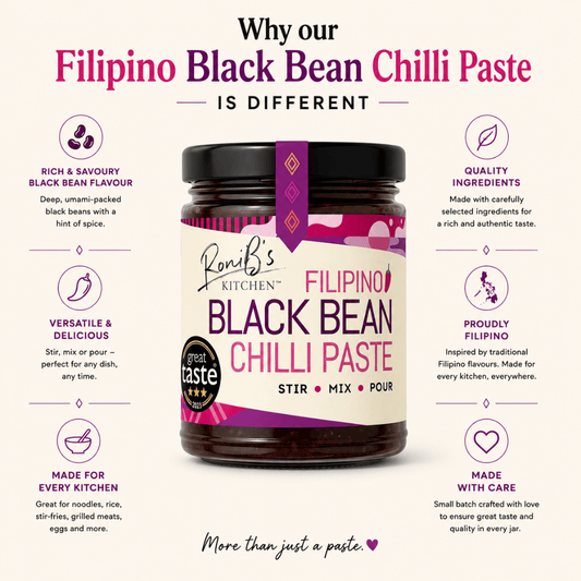 Filipino Black Bean Chilli Paste | 3-Star Great Taste Award Winner | Featured in James Martin Saturday Morning Show | 190ml