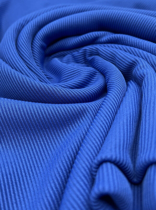 Blue 2X1 Fine Rib Stretch Fabric
