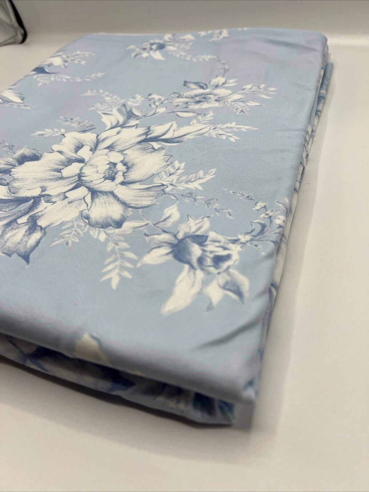 Blue Floral Print Super Soft Spun Poly Stretch Fabric
