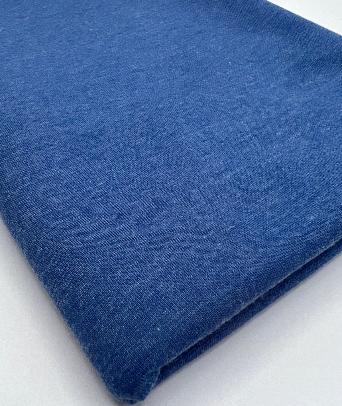 Denim Blue French Terry Loopback Cotton Jersey 230 GSM 95/5 Lycra 4 Way Stretch