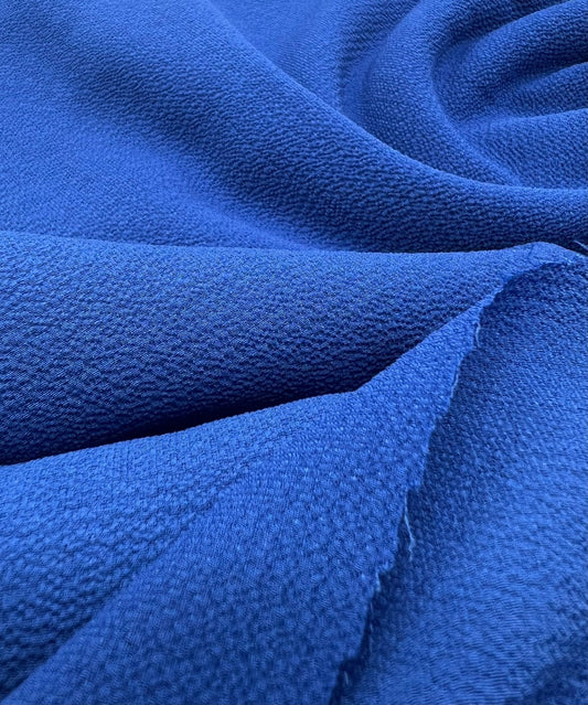 Blue Plain Lightweight Bubble Crepe Fabric