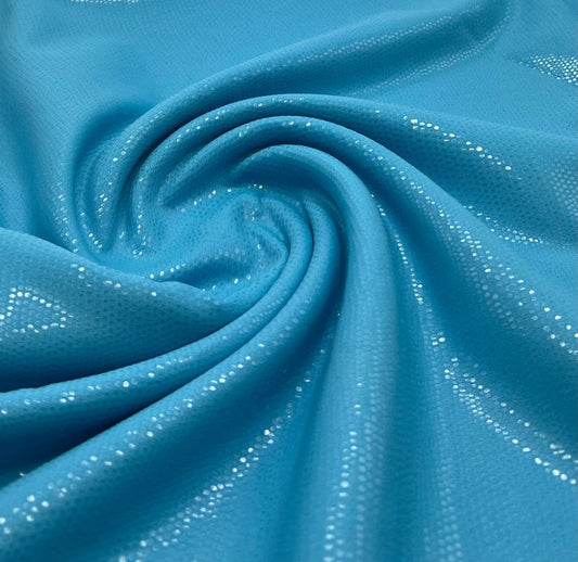 Blue Textured Wet look Leather 2 Way Stretch Dress Craft Fabric