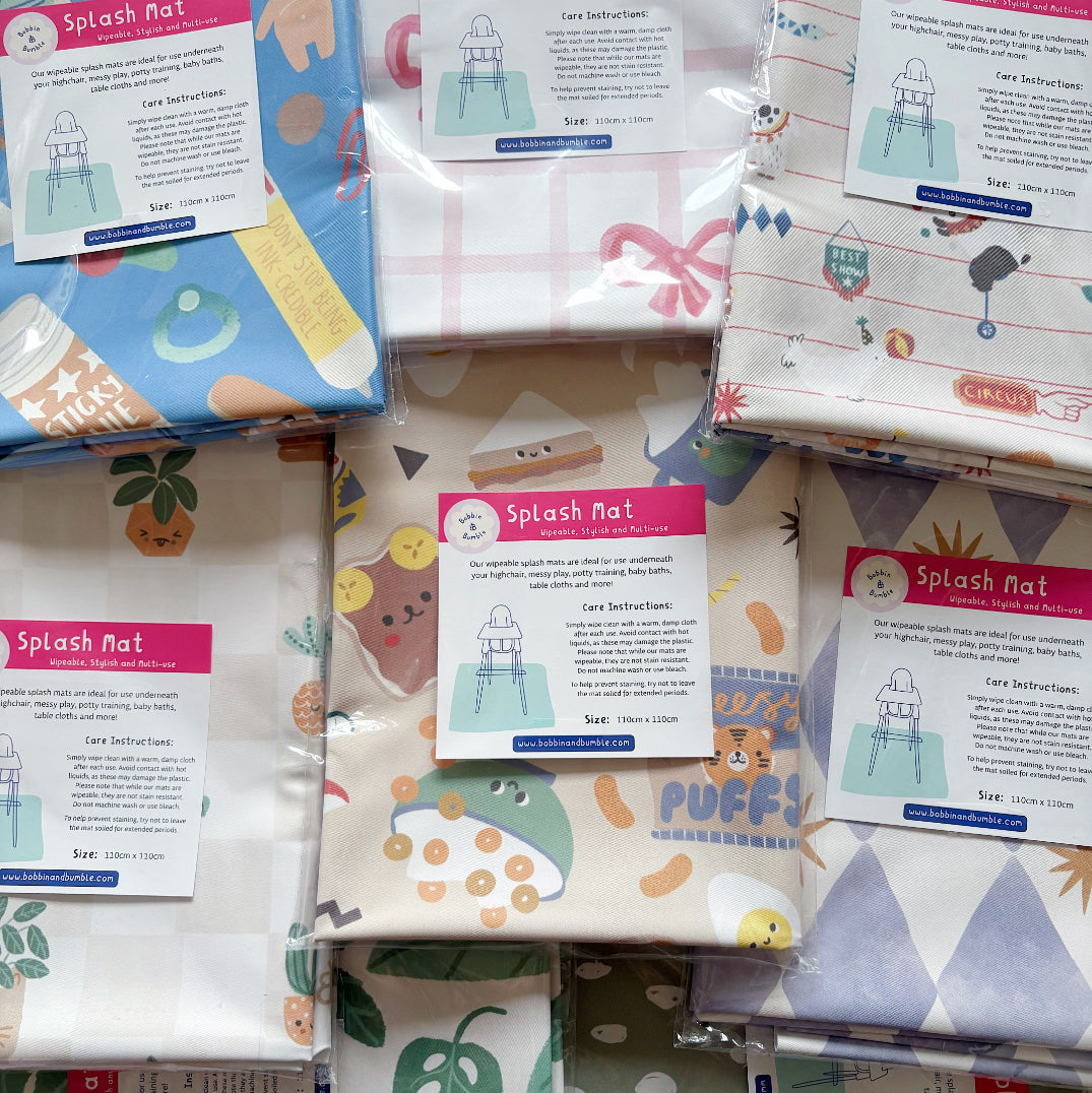 Splash mat - Pink Bows