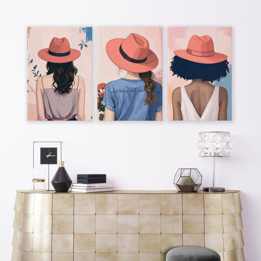 Boho Artwork | Set of 3 Boho Women Wall art Prints