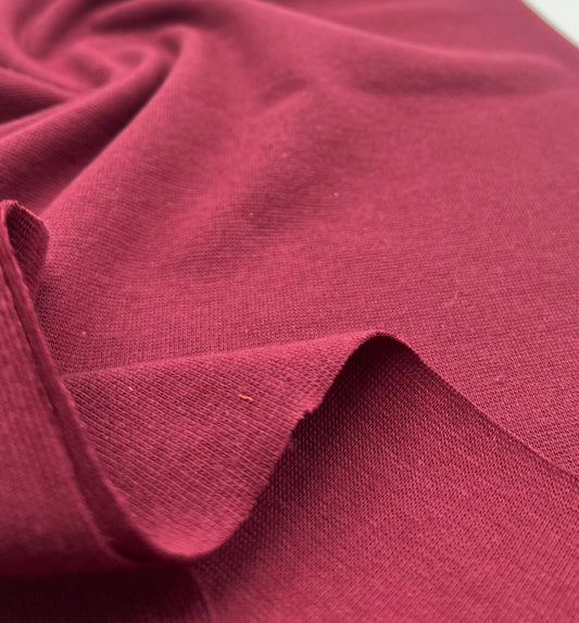 Bordeaux Jersey Cuffing Ribbing Fabric 270 GSM Cotton Knit 70cm Wide