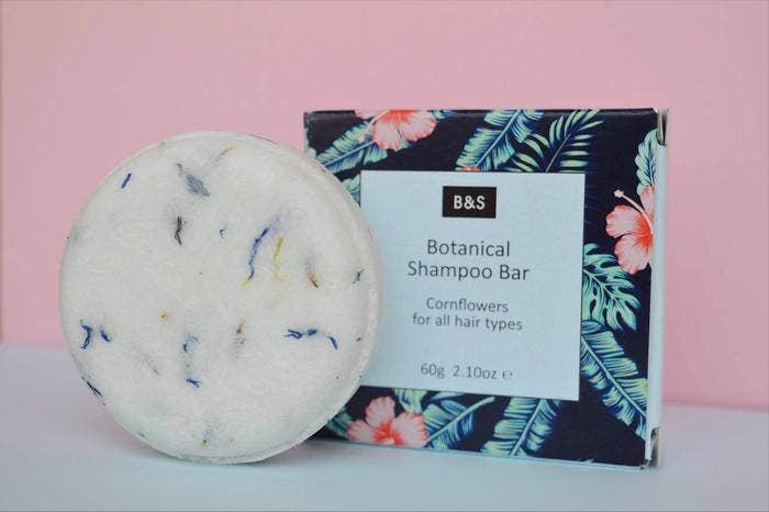 Botanical Enriching Shampoo & Body Bar With Cornflowers - Plastic Free Eco Shower Bars, 60g