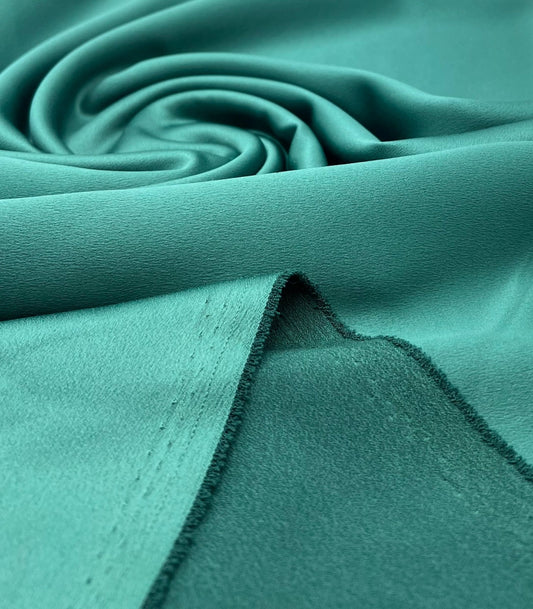 Bottle Green Recycled Satin 160GSM Dress Craft Non Stretch Fabric