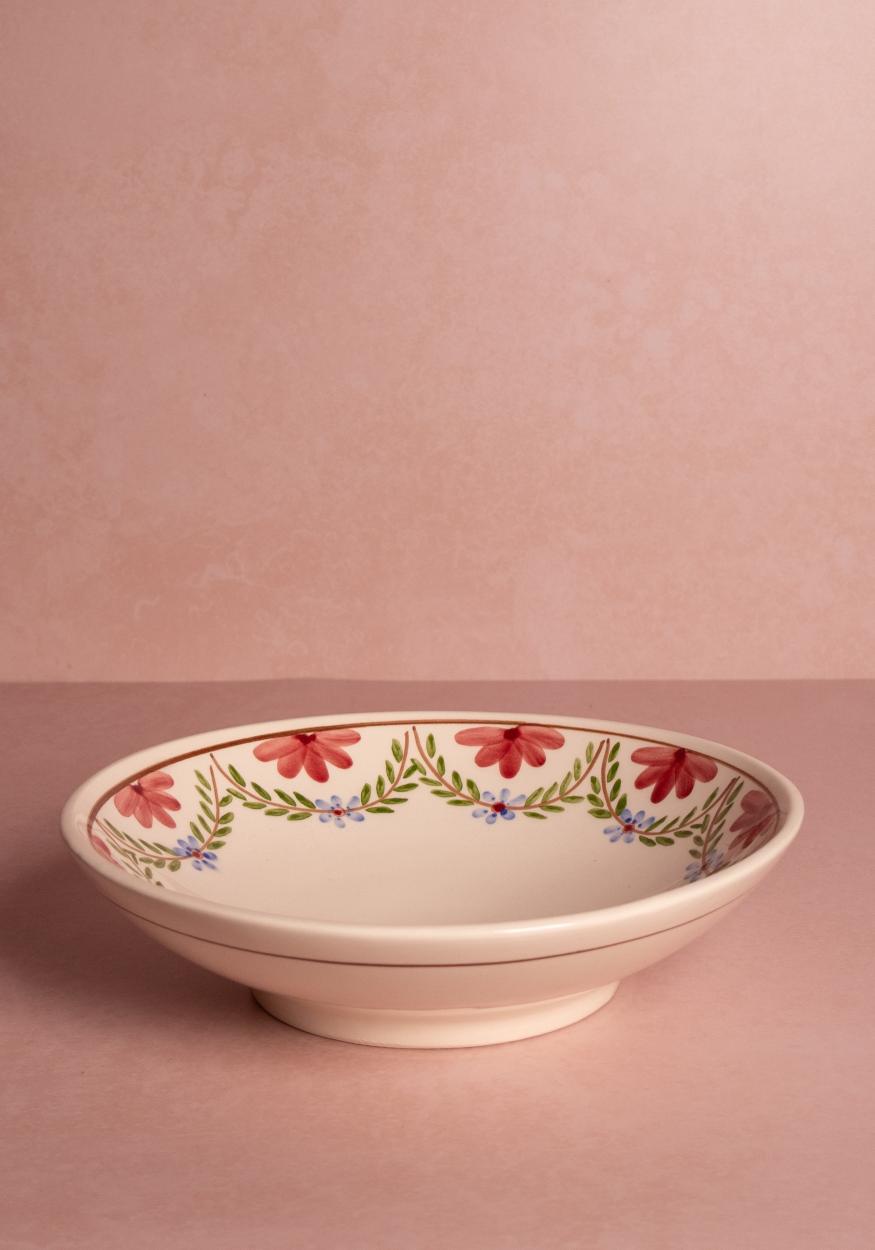 Camilla Pasta Bowl, Green Garland Set of 4