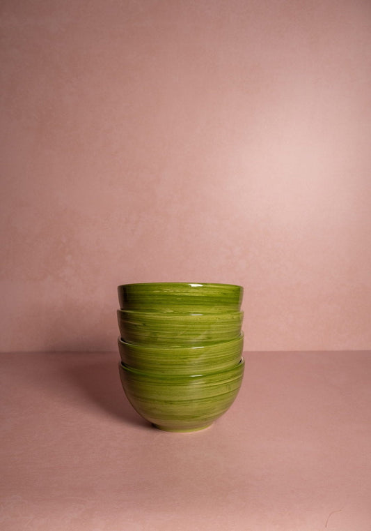 Cara Shell Cereal Bowl, Green - Set of 4