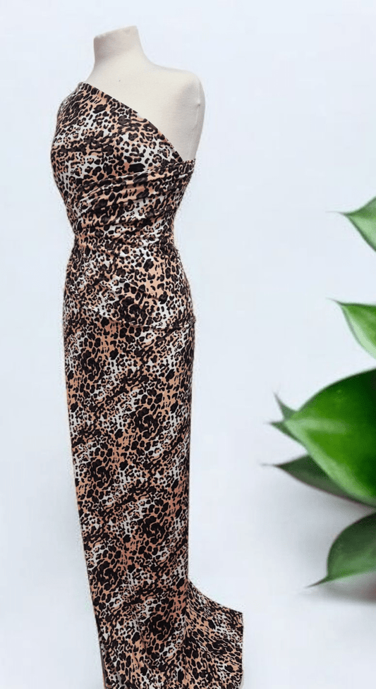 Brown Animal Print ITY Fabric