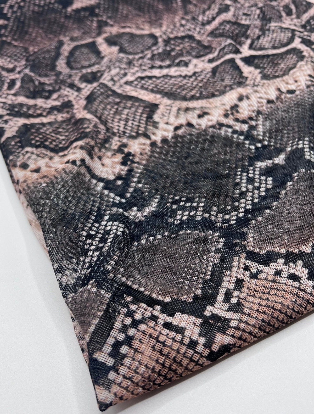 Brown Animal Snake Mesh Fabric Stretch