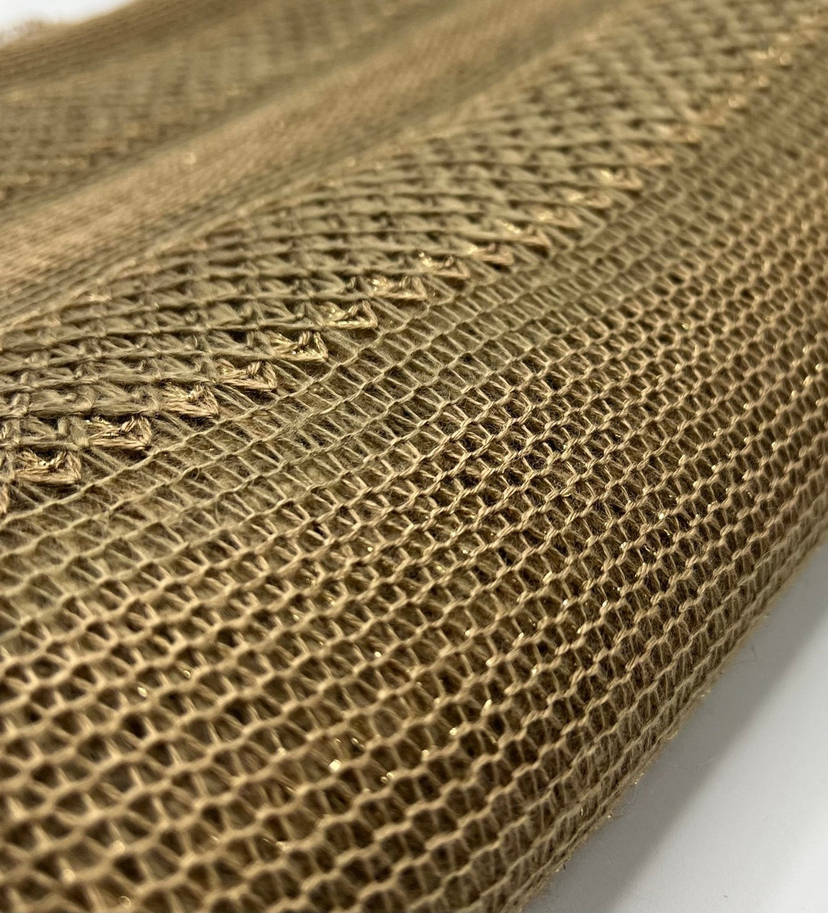 Brown Green Gold Stripe Knitted Stretch Fabric