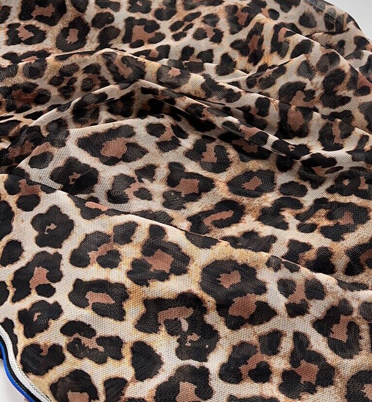 Brown Leopard Mesh Fabric Stretch