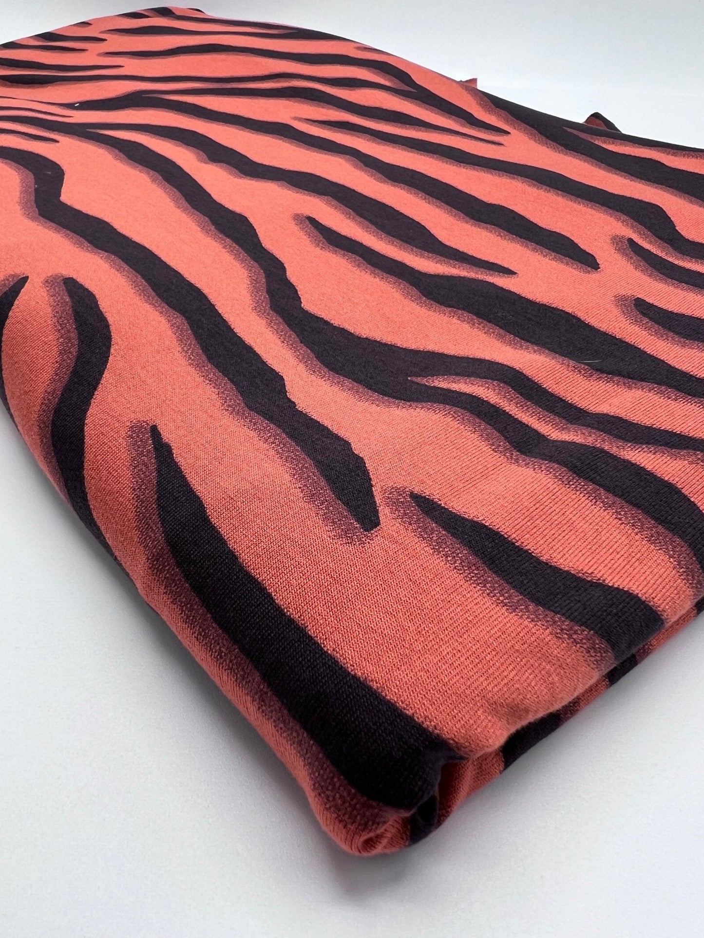Brown Terracota Animal Print Viscose Elastane Fabric