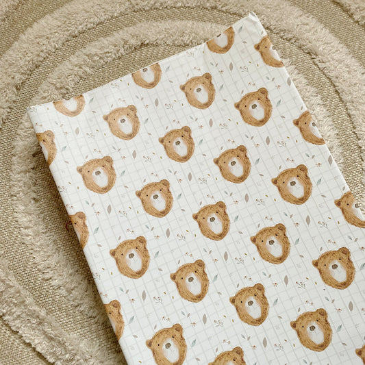 Anti-Roll Wedge Baby Changing Mat - Bru Bear Print