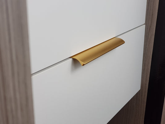 Brushed Brass Aluminium Cabinet Handle – Modern Cupboard, Drawer & Door Pull (Pack of 10)