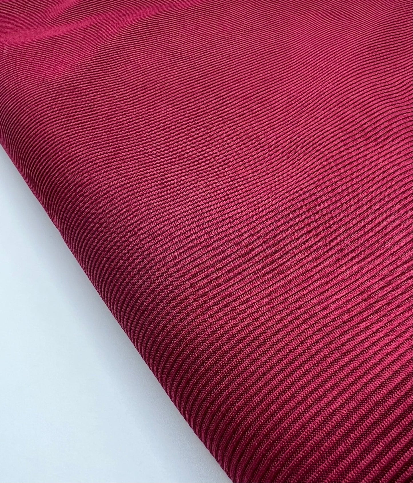 Burgundy 2X1 Fine Rib Stretch Fabric