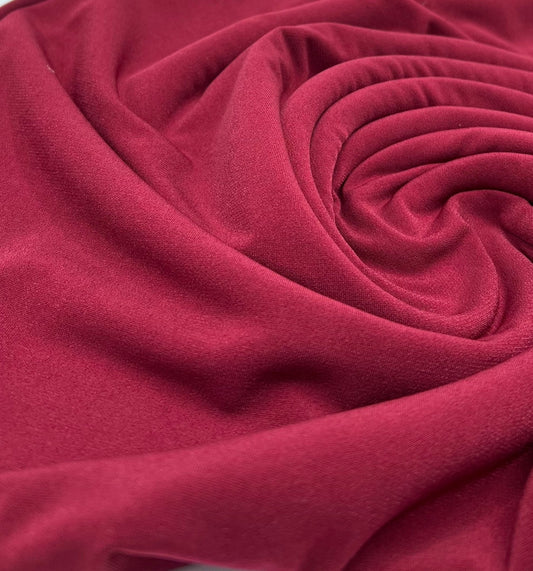 Plain Burgundy ITY Fabric 4 Way Stretch