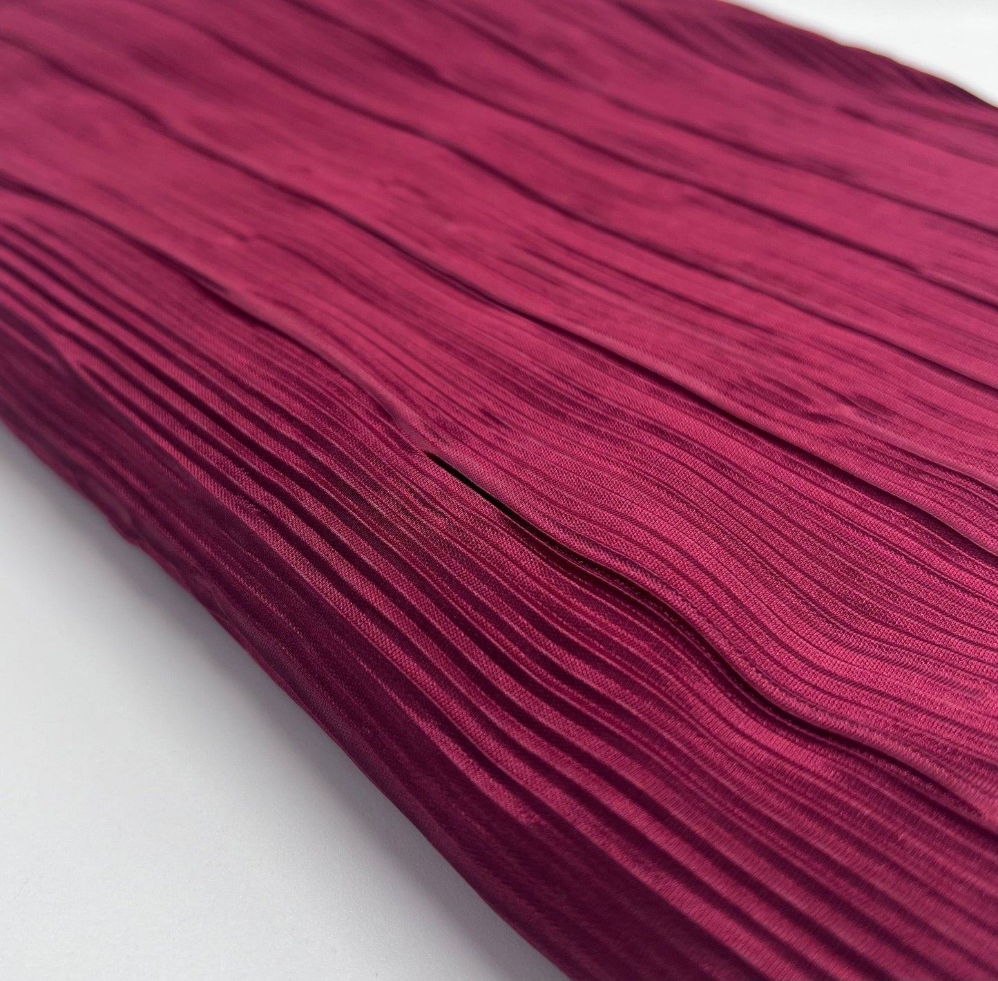 Burgundy Plisse Pleated Stretch Fabric