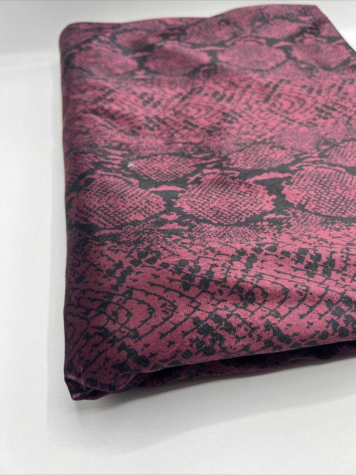 Burgundy Snake Velour Spandex Stretch Fabric