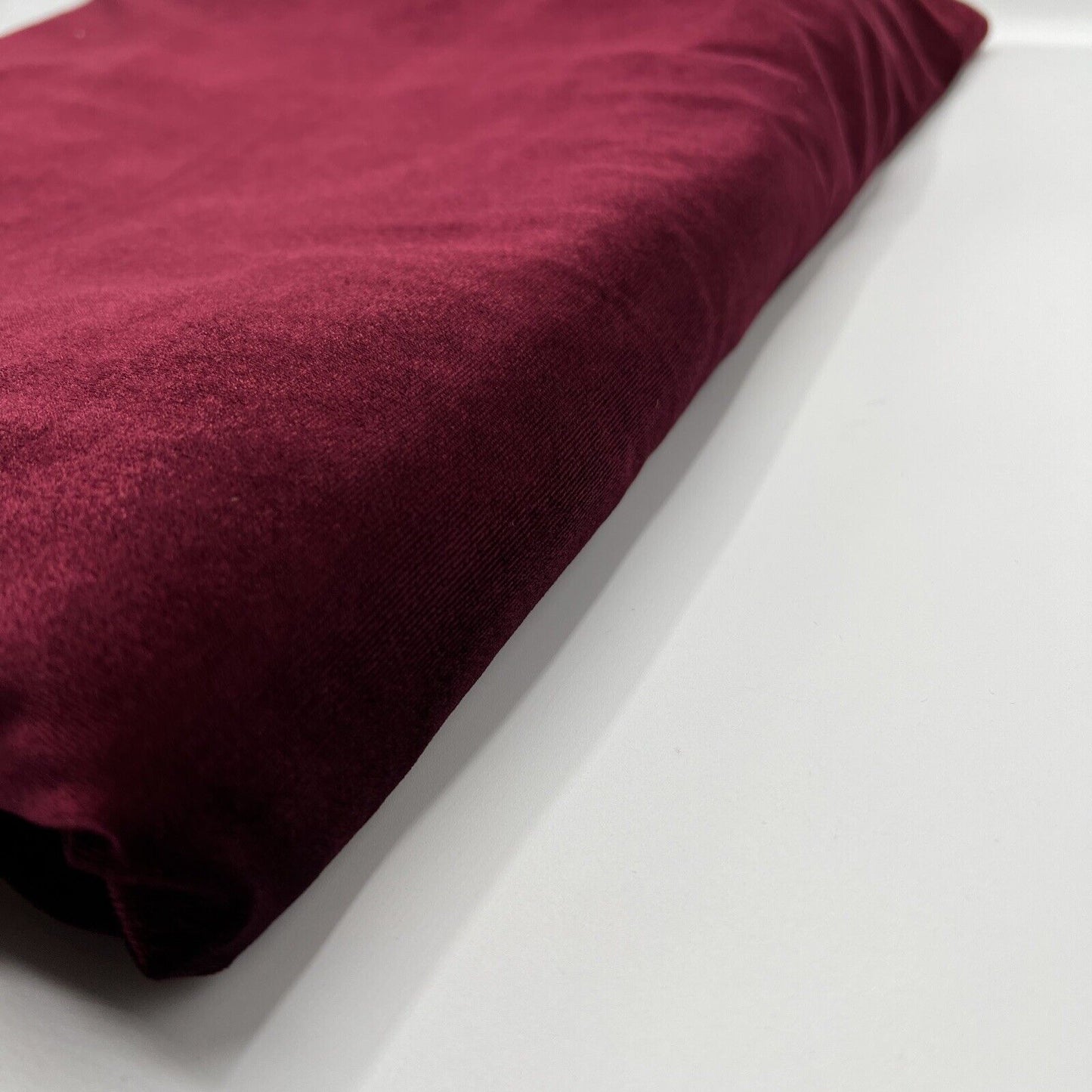 Burgundy Plain Velour Spandex Stretch Fabric