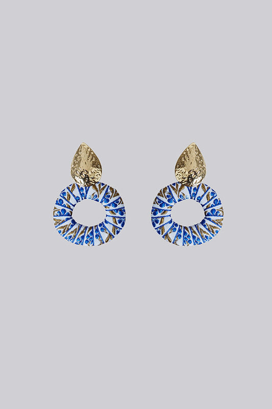 Louche Charity Gold Pear Shape Hoop Earring