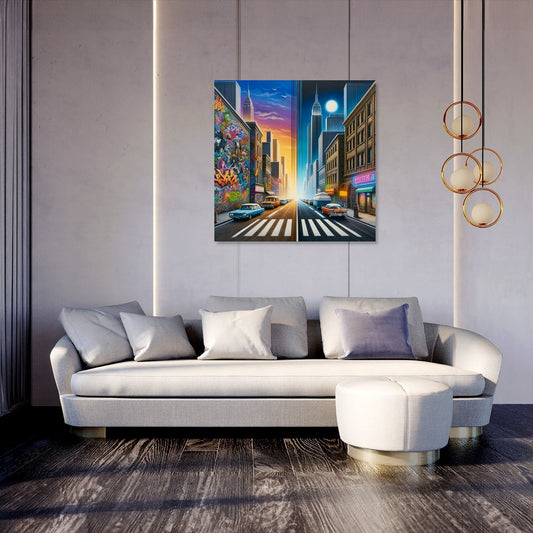 Contrasting Cityscape Canvas
