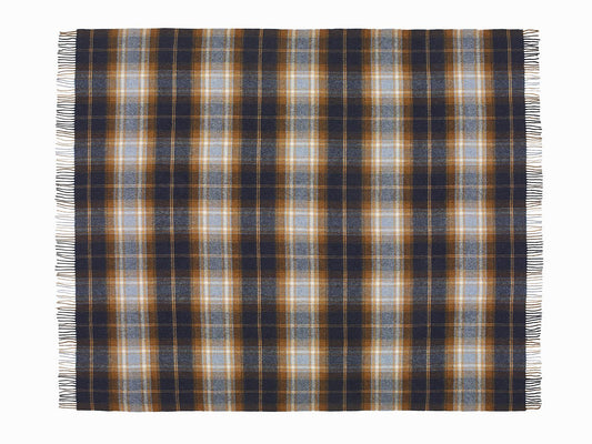 Winterton Merino Lambswool Throw - Navy