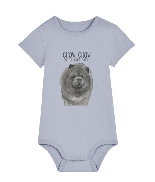 Adorable Blue Chow Chow Baby Bodysuit – Perfect for Little Dog Lovers