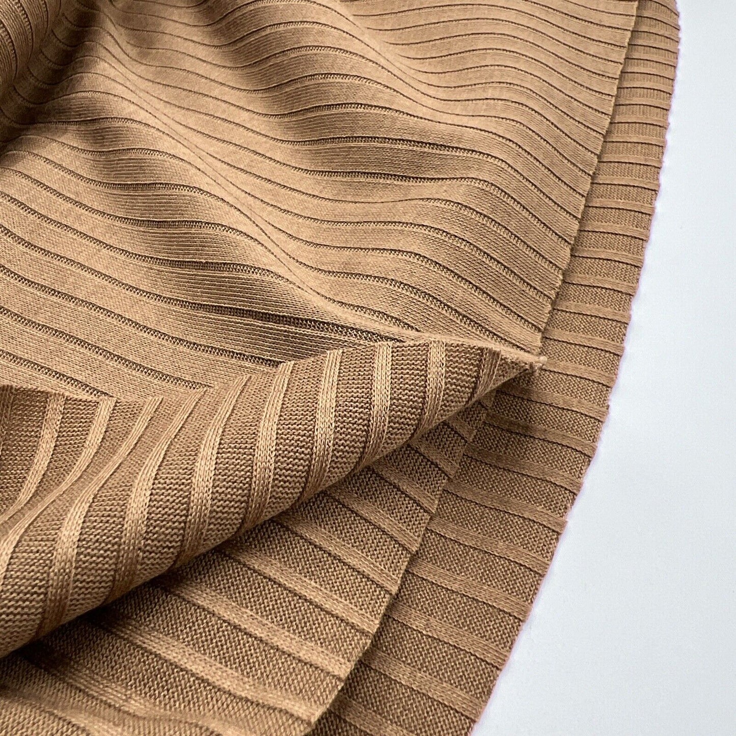 Camel 8x4 Wide Rib Stretch Fabric